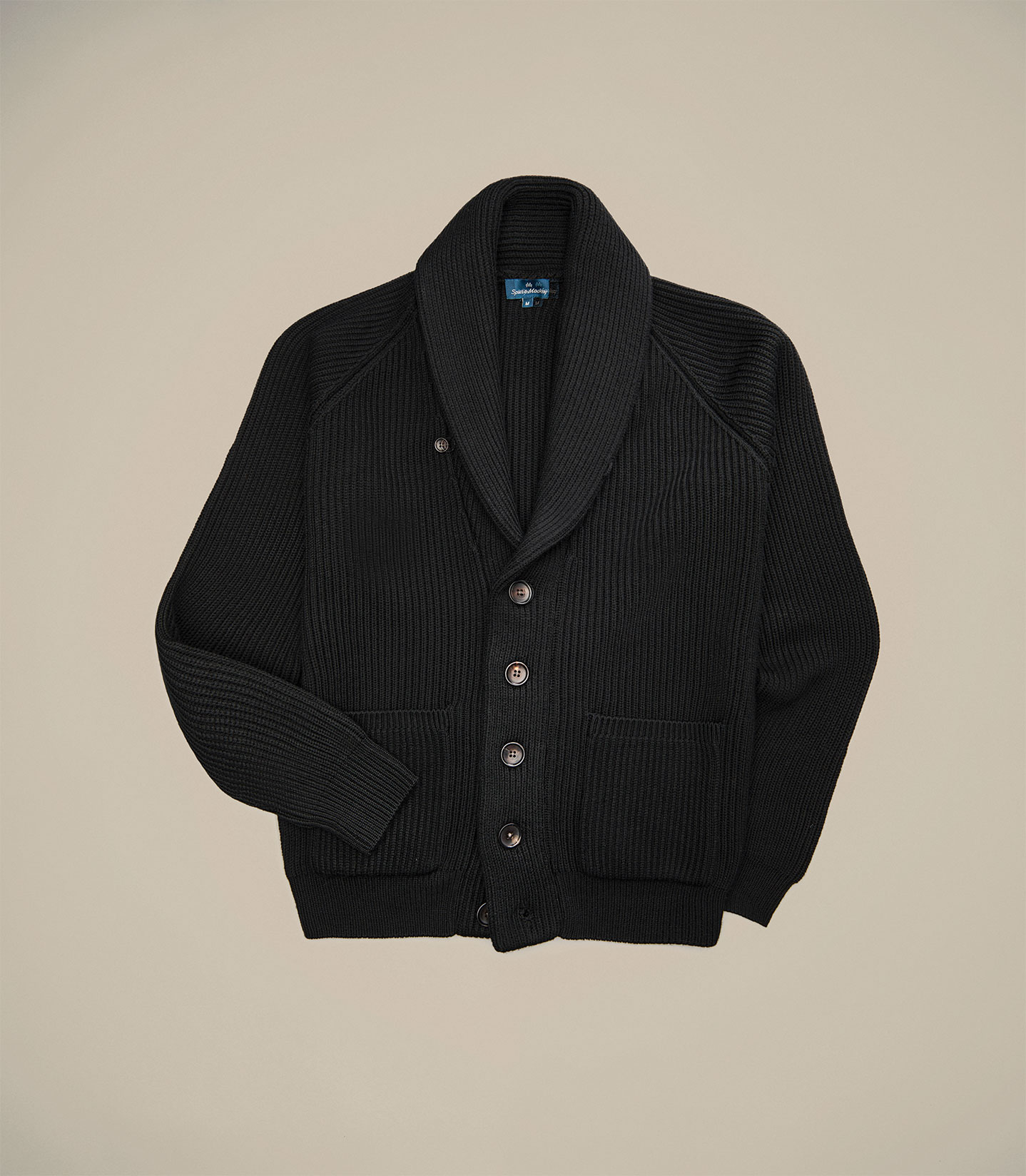 Black Merino Chunky Shawl Cardigan
